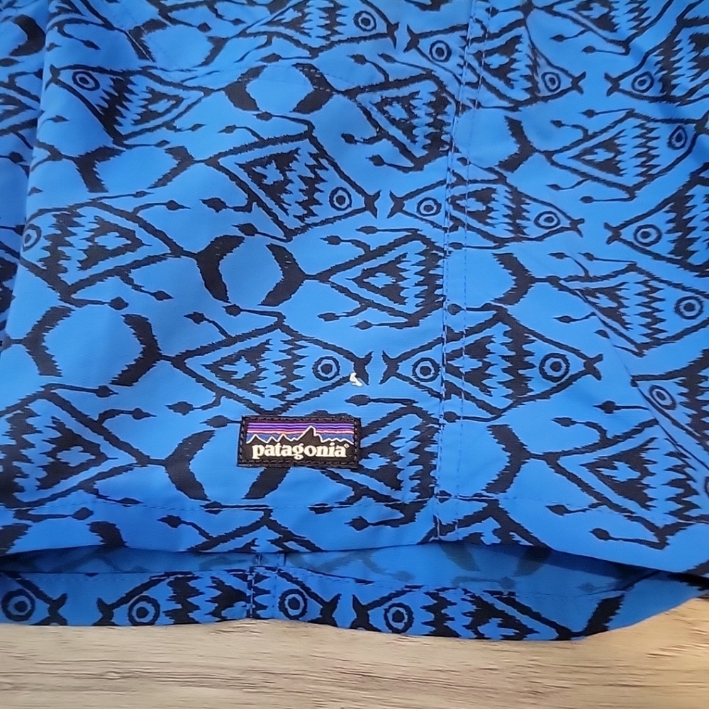 NWOT Patagonia Baggies Shorts Boys Blue Lined  Drawstring Waistline - Picture 4 of 11